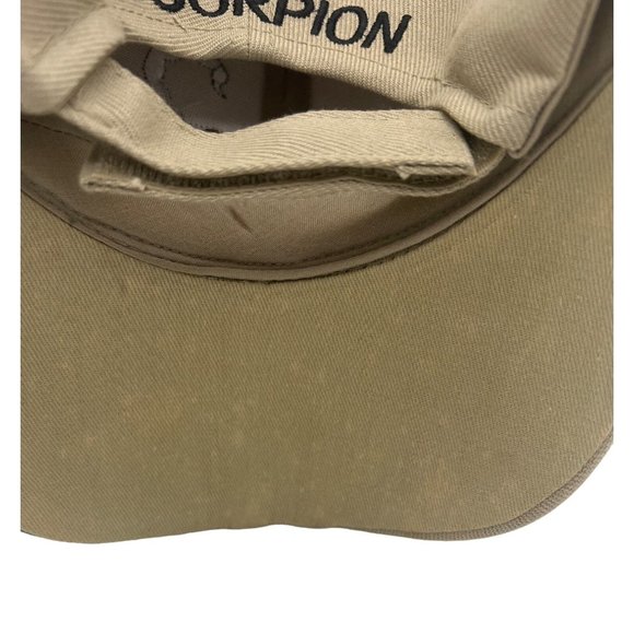 Scorpion Logo Hat / Cap Ninety Six Head Wear Tan Green Adjustable - Picture 4 of 6